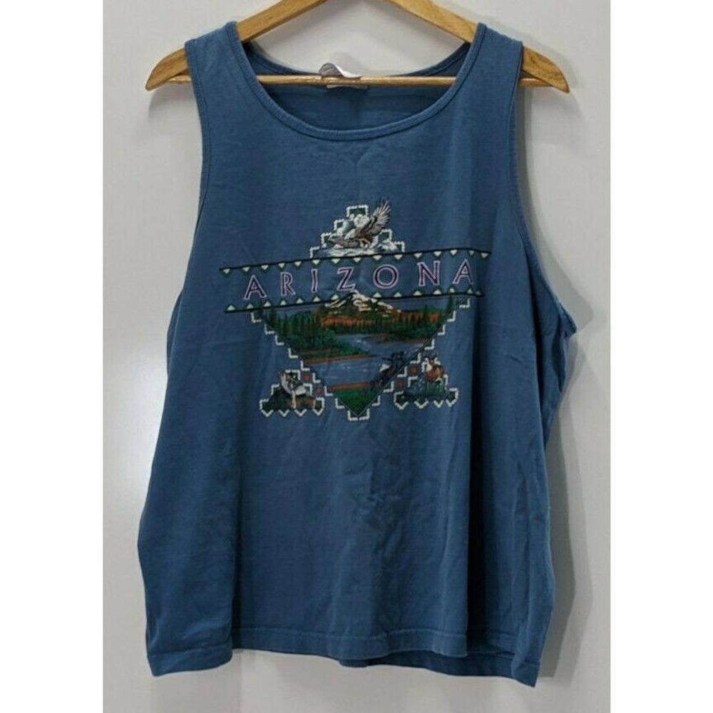 Arizona Tank Top Large Southwest 100% Cotton Made In USA All American Apparel
